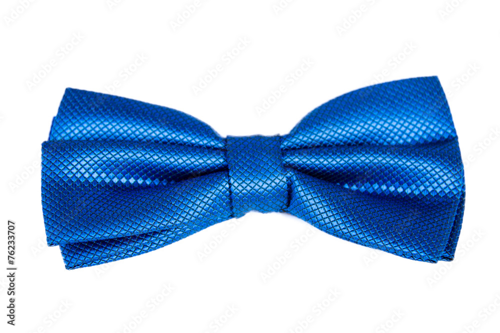little boy's blue bow tie. Image isolated on white studio backg little boy's blue bow tie. Image isolated on white studio backg