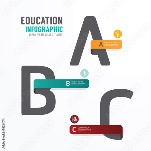 Infographic Education Font Template Design . Concept Vector.