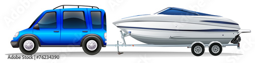 A van and a boat