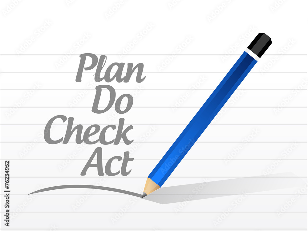 plan do check act message sign illustration plan do check act message sign illustration