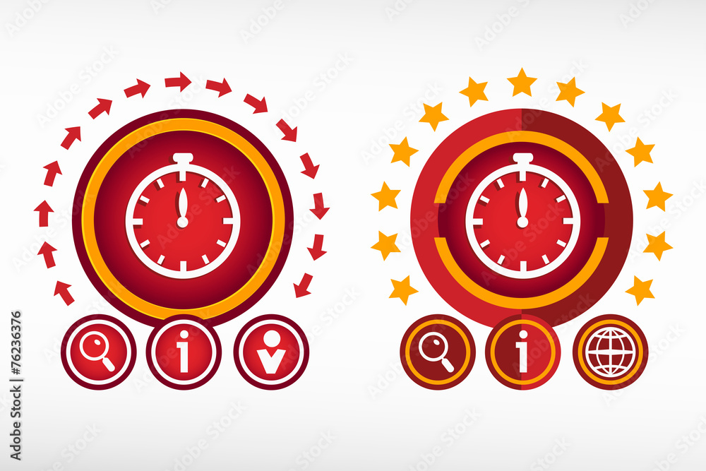Stopwatch icon on creative background. Red design concept for ba - obrazy, fototapety, plakaty 