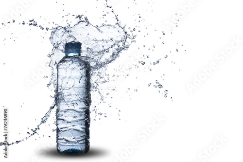 Water Splash On Water Bottle