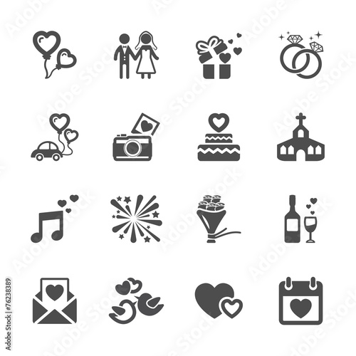 wedding icon set, vector eps10