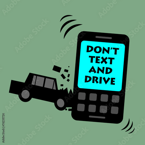 Don't text and drive, vector