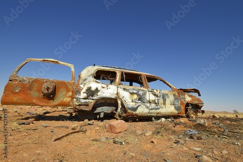 Autowrack im Süden Namibias