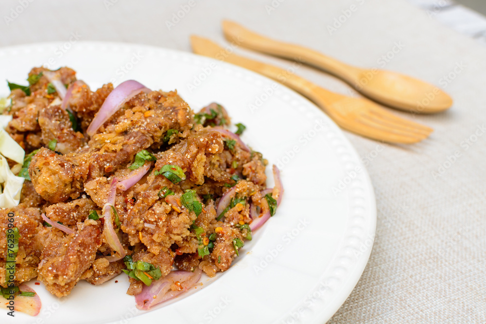 Spicy fried chicken salad Spicy fried chicken salad