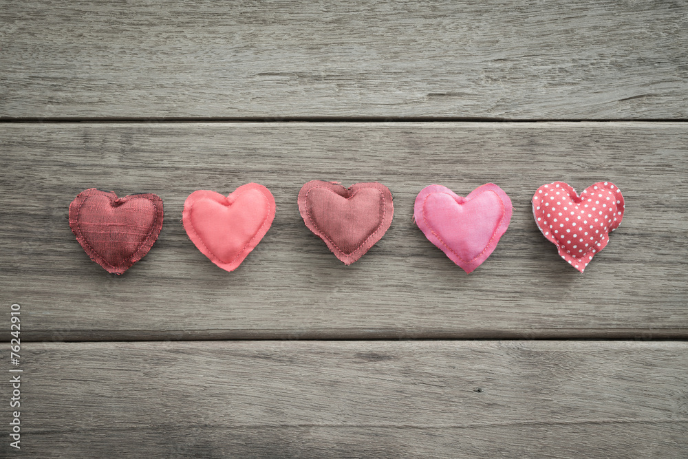 Fototapeta premium Pink tone handmade love sweet hearts for valentine's day