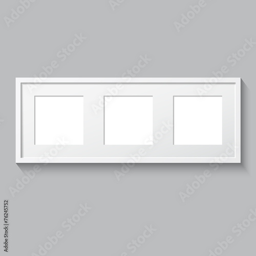 3D picture frame design for image or text. Triptych.