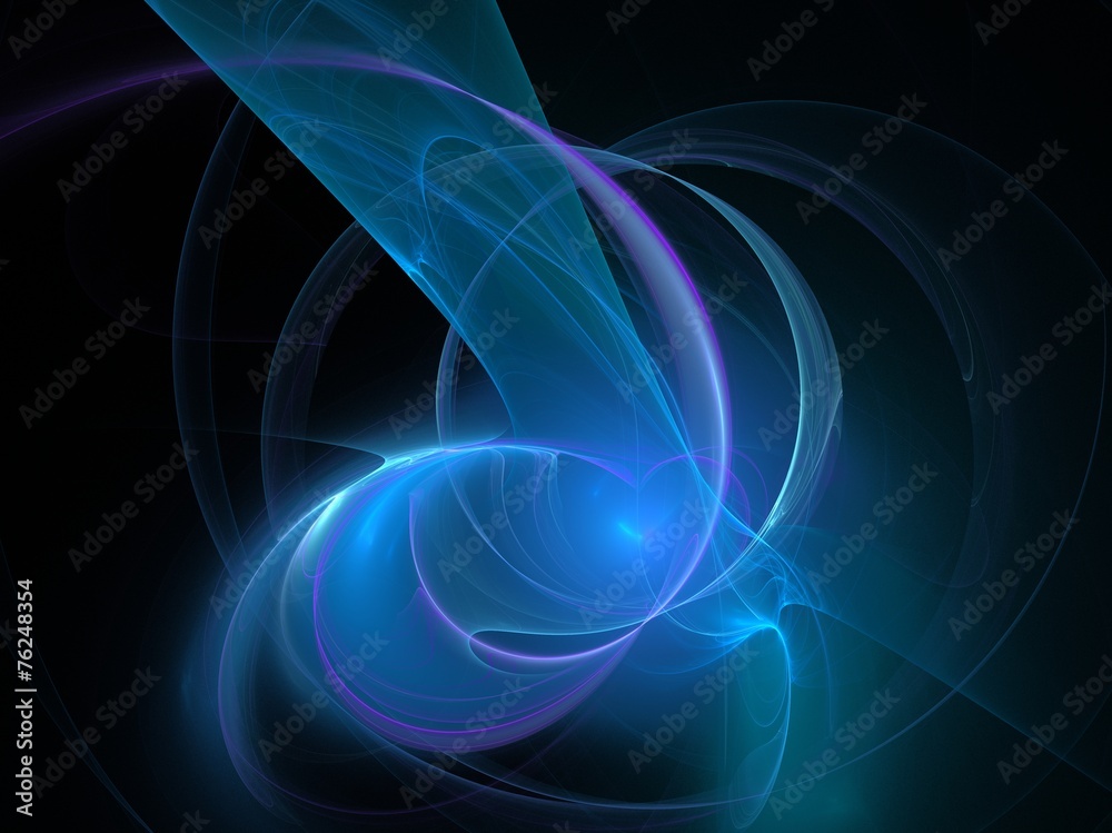 Blue veil abstract fractal effect light background
