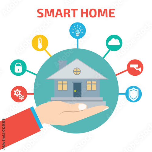 Smart house technology. Vector illustration concept