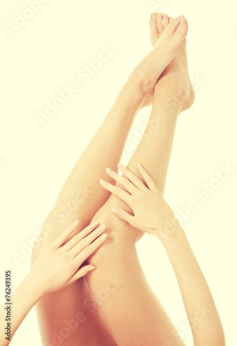 Beautiful smooth female legs.