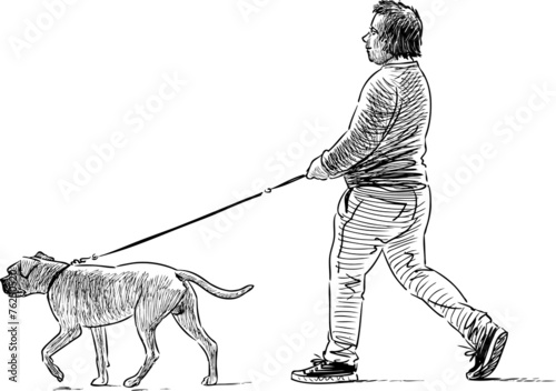 person and dog
