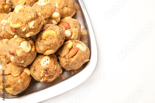 Indian homemade sweet dry fruits laddoo