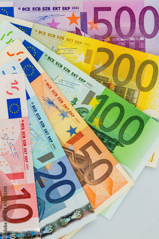Viele verschiedene Euro-Geldscheine Viele verschiedene Euro-Geldscheine