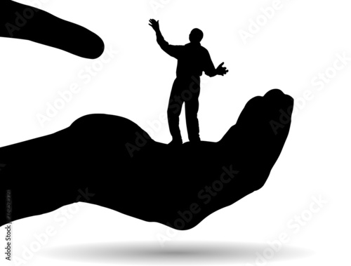 Vector silhouette of a man.