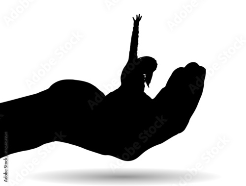 Vector silhouette of a girl.