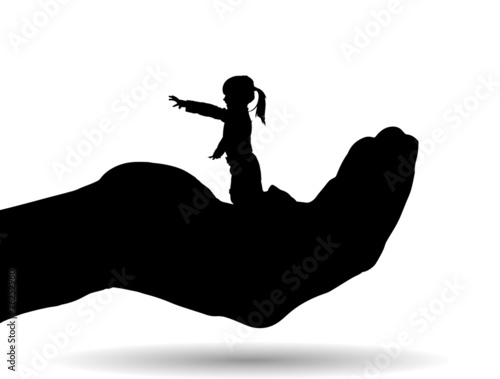 Vector silhouette of a girl.