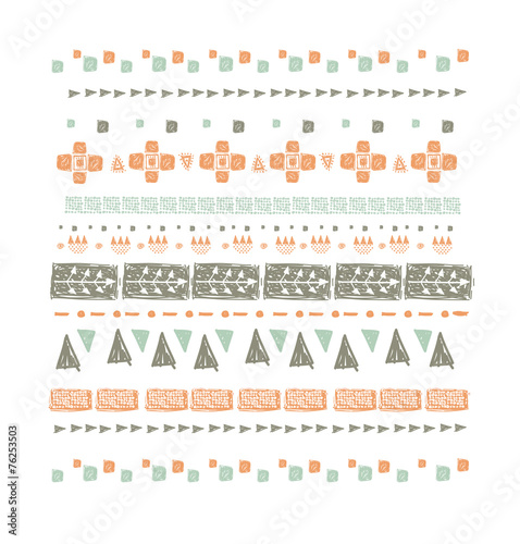 Abstract ethnic seamless pattern in style of primitive culture.