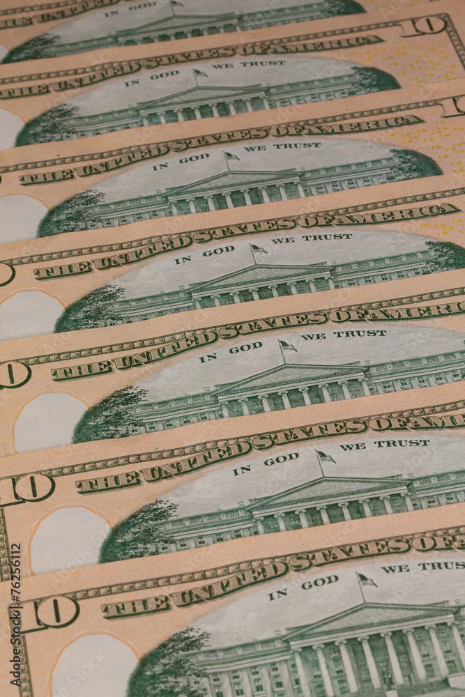 Detail of the same pattern of dollar bills