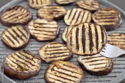 Close up of grilled eggplant