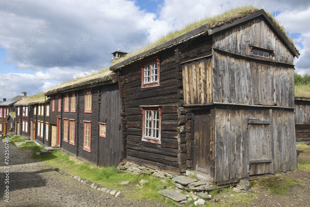 Traditional houses of the copper mines town of Roros, Norway. Traditional houses of the copper mines town of Roros, Norway.