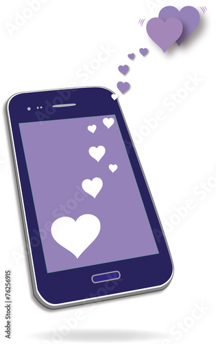 Smartphone mit 2 Herzen, Vektor
