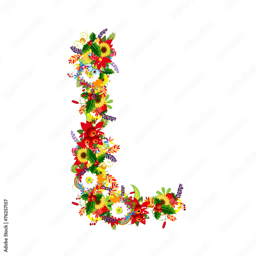 Floral letter L for your design Floral letter L for your design