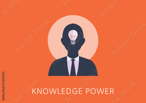 knowledge power concept flat icon