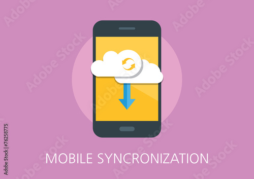mobile syncronization concept flat icon