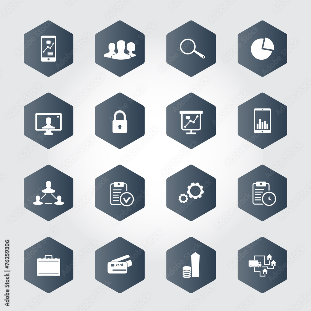 16 business hexagonal icons vector illustration, eps10 16 business hexagonal icons vector illustration, eps10