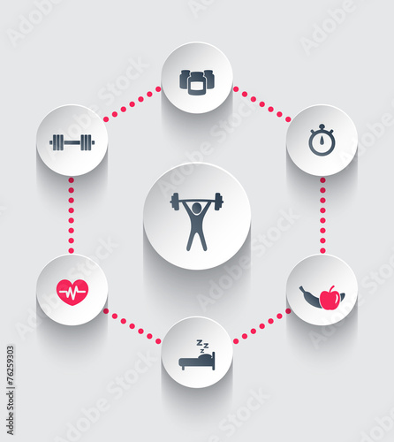 aspects of gym training vector illustration, eps10