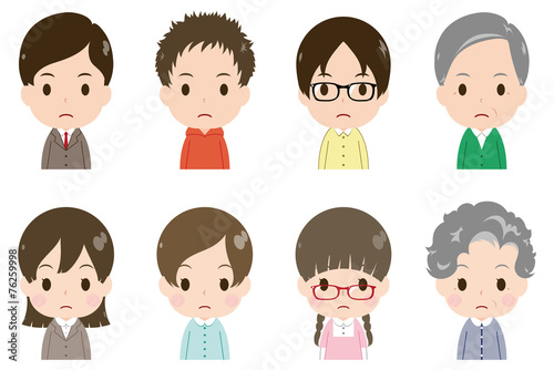 人物　顔　セット　真顔
