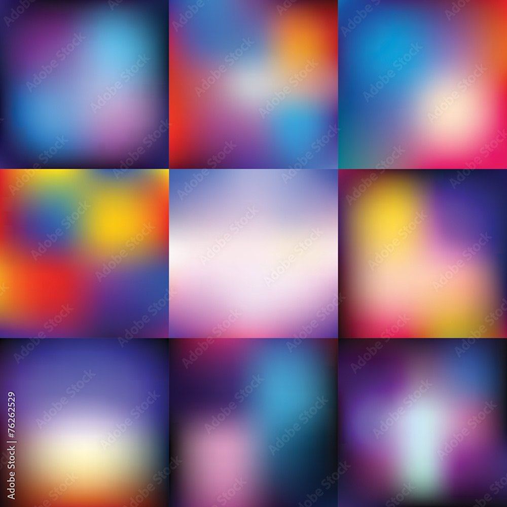 Abstract vector backgrounds set, color gradient