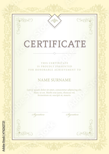 certificate, Diploma of completion, vector design template