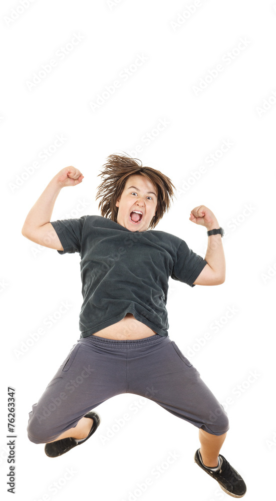 chubby kid or boy smiling with face expression and jumping chubby kid or boy smiling with face expression and jumping