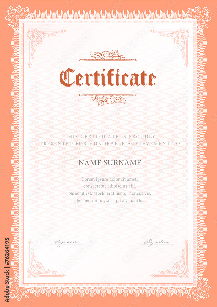 certificate, Diploma of completion, vector design template certificate, Diploma of completion, vector design template