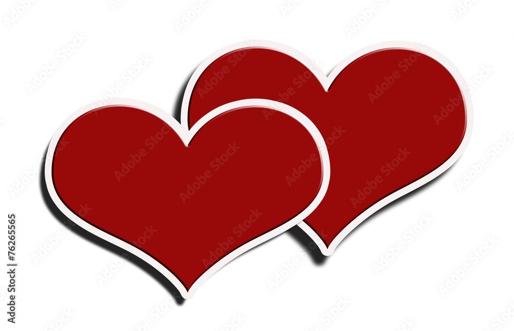 two red hearts on a white background two red hearts on a white background