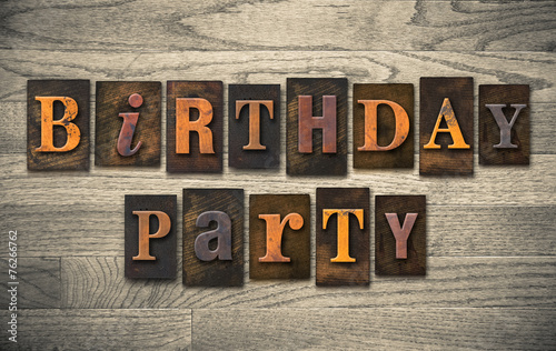 Birthday Party Wooden Letterpress Concept