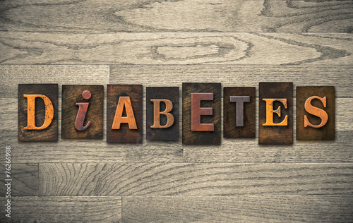 Diabetes Wooden Letterpress Concept