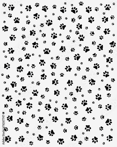 Black trace of cats, seamless vector wallpaper photo