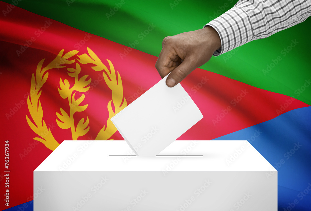 Ballot box with national flag on background - Eritrea Ballot box with national flag on background - Eritrea