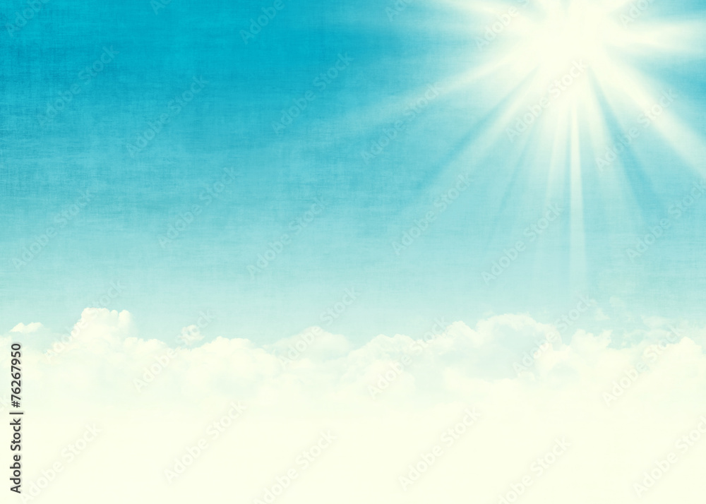 Fototapeta premium Blue sky and clouds abstract illustration
