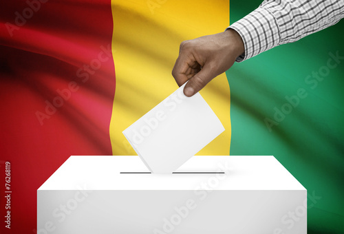 Ballot box with national flag on background - Guinea