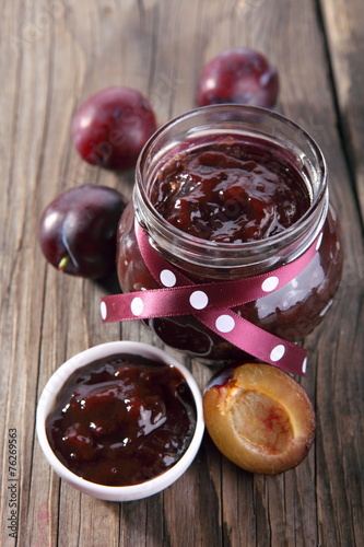 Jar of plum jam