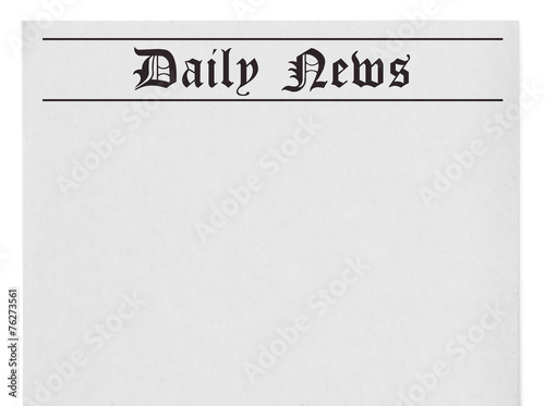 Daily news title on newspaper