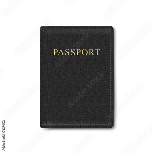 Vector Leather Cover for Passport Isolated