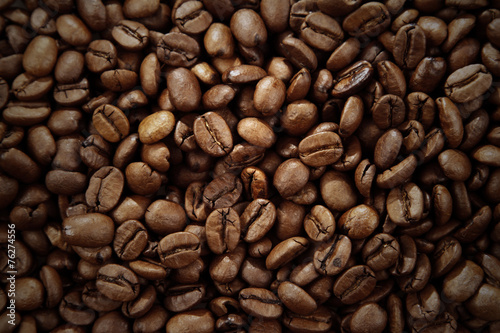 Close up of roasted coffee beans background #76274556