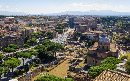 ancient ruins of roman forum in Rome, Lazio, Italy