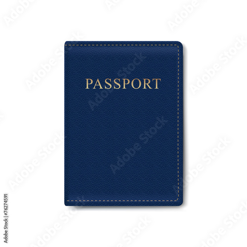 Vector Leather Cover for Passport Isolated