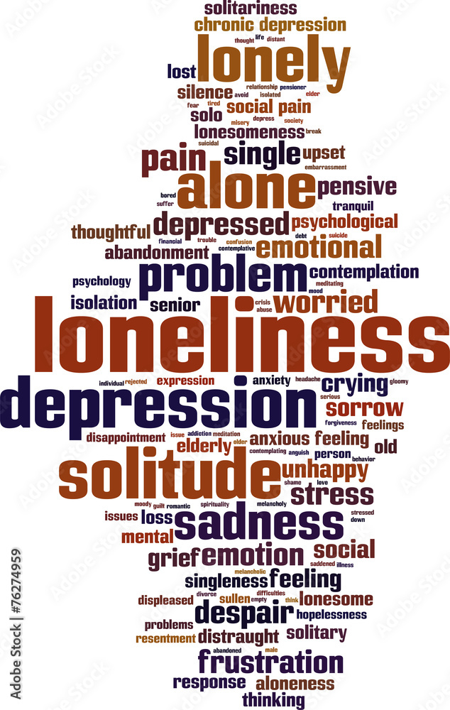 Obraz premium Loneliness word cloud concept. Vector illustration